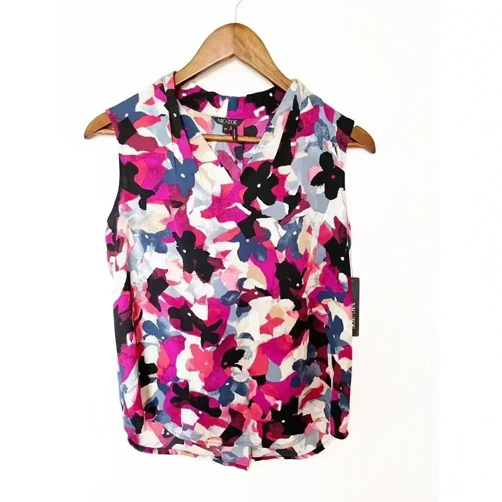 Nic+ Zoe printed sleeveless‎ blouse